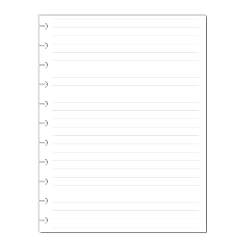 Notes Refill Pages for 11-Disc Letter Size Planners, Letter Size Planner Notes Refills, Pre-punched Planner Inserts, Pre-punched Notes Refills