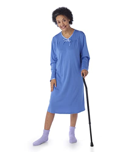Silverts Women's Adaptive Open Back Nightgown, Assisted Dressing Sleepwear - color: Pink, size: X-Large