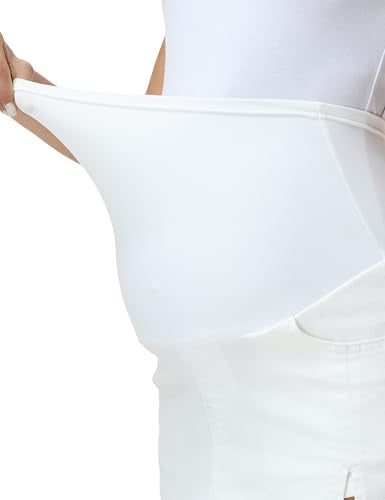 Women's Maternity Denim Skirt - color: White, size: X-Large