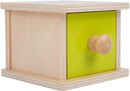 Adena Montessori Coin Box, Yellow-Green Door, 6-12m