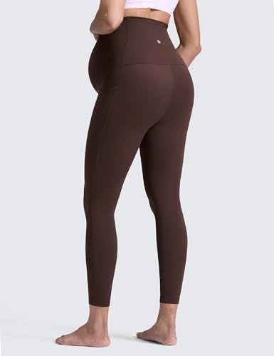 CRZ YOGA Maternity Leggings Pockets 25" - color: Hot Fudge Brown, size: X-Large
