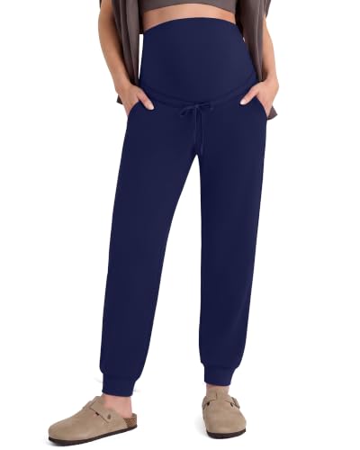 G4Free EverGoing Maternity Joggers with Pockets Drawstring Pregnancy Pants - color: Royal Blue, size: X-Small