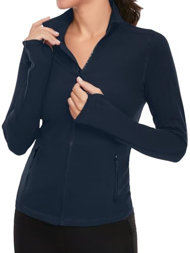 VUTRU Women's Workout Yoga Jacket Full Zip Running Athletic Track Jacket - color: A-blue, size: X-Small