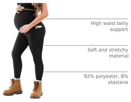 SINOPHANT Maternity Fleece Lined Leggings Over Belly with Pockets - size: X-Large