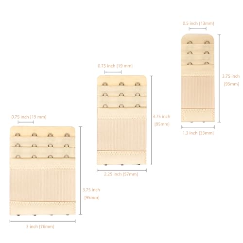 12 Pack Bra Extenders 2/3/4 Hook Cotton Elastic Strap Set 4 Colors - color: Regular