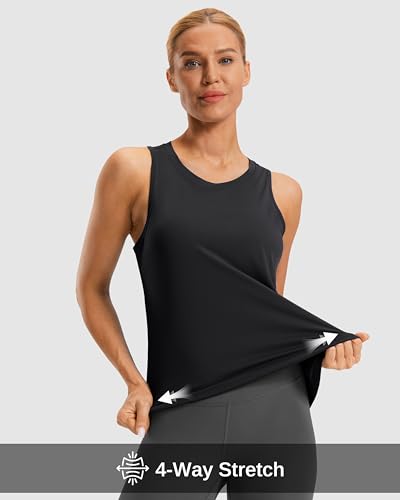 G Gradual Women's Workout Tops Open Back Athletic Tank Tops Running Shirts - color: Black, size: XX-Large