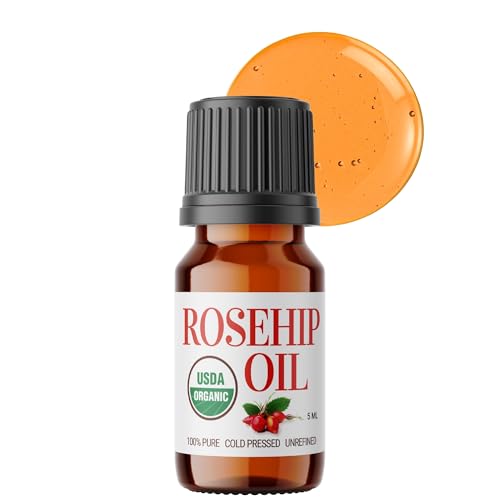 BodyJ4You Rosehip Seed Oil for Face Skin - USDA Organic Cold Pressed Pure - size: 0.17 Fl Oz (Pack of 1)