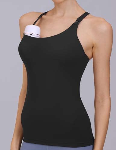 Nursing Tank Top Scoop Neck Pregnancy Camisoles Tanks - color: Black, size: Small