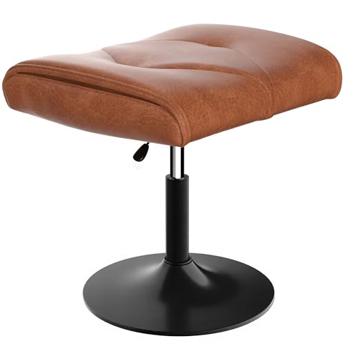 VECELO Office Foot Rest Under Desk Ottoman, Height Adjustable, Brown - color: Brown