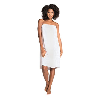 Canyon Rose Waffle Weave Long Spa Wrap, One Size, White - color: White