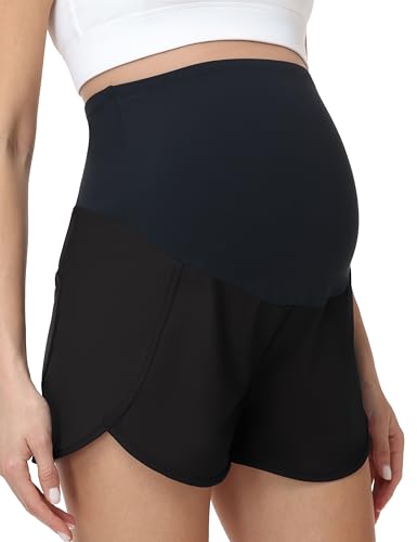 Women's Maternity Athletic Shorts - color: Black, size: X-Large