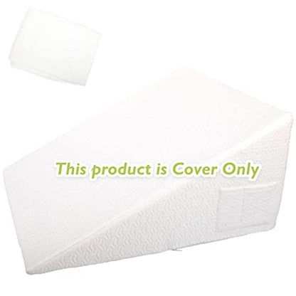 Wedge Pillow Cover 25x24x12 in, Zipper & Pockets, White - color: White