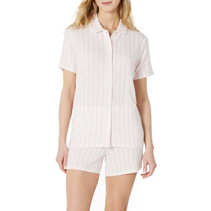 Amazon Essentials x Sofia Grainge Mommy and Me Short Sleeve Pajama Set - color: Pale Pink Bold Stripe, size: XX-Large