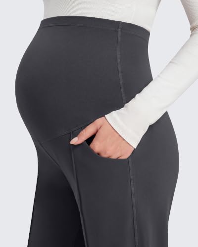 G4Free EverGoing Maternity Work Pants Tapered Ankle Pregnancy Trousers - color: Dark Gray, size: X-Small