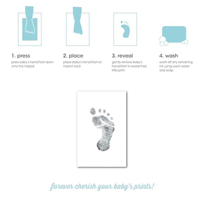 Kate & Milo First Year Baby Memory Book with Ink Pad, Gray