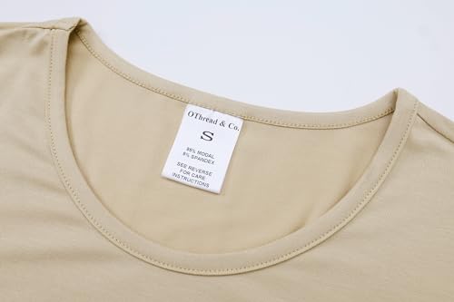 OThread & Co. Women's Long Sleeve T-Shirt Comfy Underscrub Tee Basic Stretch Layer - color: Apricot, size: Large