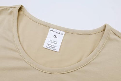 OThread & Co. Women's Long Sleeve T-Shirt Comfy Underscrub Tee Basic Stretch Layer - color: Apricot, size: Large
