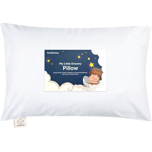 Toddler Pillow with Pillowcase, 13x18 My Little Dreamy Pillow (Soft White) - color: Soft White