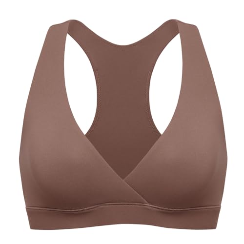 MOMANDA Crossover Nursing Bras for Breastfeeding - color: Brown Purple, size: XX-Large
