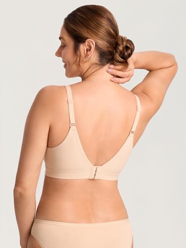 MOMANDA Seamless Nursing Bras for Breastfeeding - color: Beige, size: X-Small