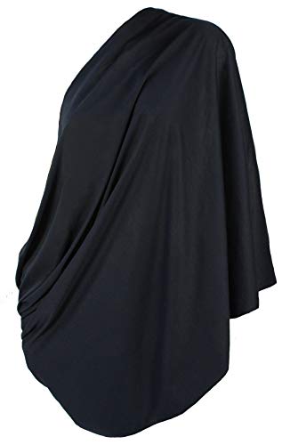 Nursing Scarves Breastfeeding Privacy Cover Infinity Scarf, Heather Grey - color: Solid Black