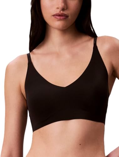 Calvin Klein Women's Invisibles Comfort Lightly Lined Seamless Wireless Triangle Bralette Bra - color: Black, size: Medium