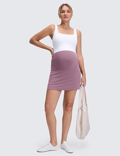 CRZ YOGA Maternity A Line Golf Skirts - color: Light Lavender, size: X-Large