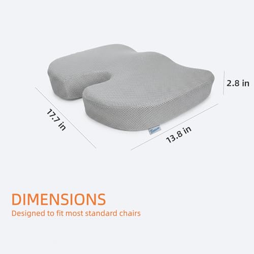 Coccyx & Tailbone Support Seat Cushion, Grey - color: Grey