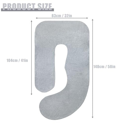 TANOFAR Pregnancy Pillow Cover for U Shaped Body Pillow, Grey - color: Grey