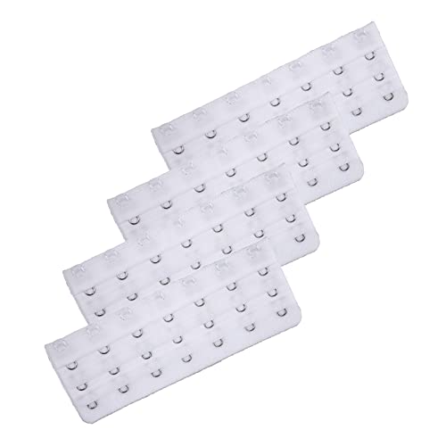 7 Hooks Bra Extender Back Corset Extender Ladies Bra Strap Extension 4pcs - color: White
