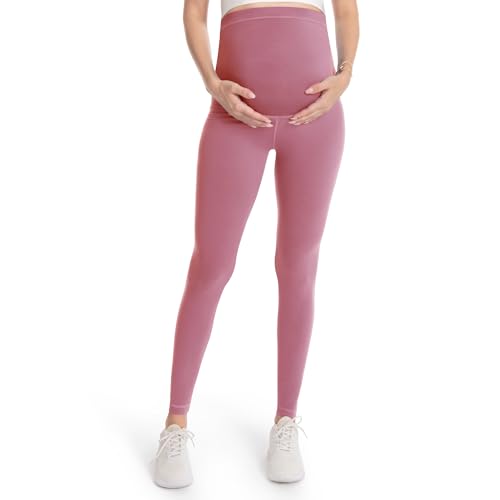 Over‑Belly Maternity Leggings, Soft Stretch Yoga Pants - color: 4 Packs-black/Dark Grey/Blue/Dark Pink, size: Large