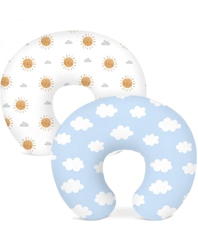 Nursing Pillow Covers 2 Pack, Stretchy Breastfeeding Pillow Covers for Baby - color: Sunny Morning