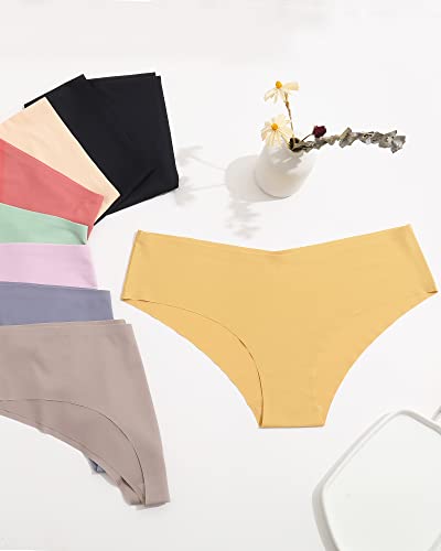 Women’s Seamless Underwear No Show Cheeky Hipster Bikini Panties 9 pack - color: Option B, size: Small