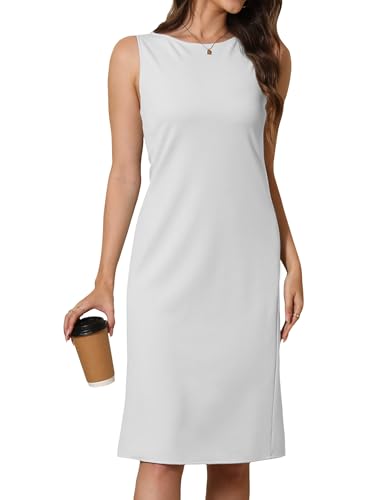 Women Business Sheath Midi Dress - color: White, size: Small