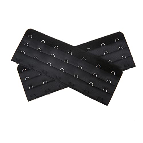 7 Hooks Bra Extender Back Corset Extender Ladies Bra Strap Extension 4pcs - color: Black