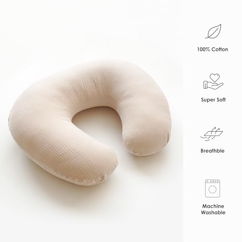 MairMore 2 Pack Muslin Baby Nursing Pillow Covers - color: Pink