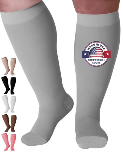 Mojo Compression Socks Women Knee High Stockings 20-30mmHg, Grey Small - color: Grey, size: Small