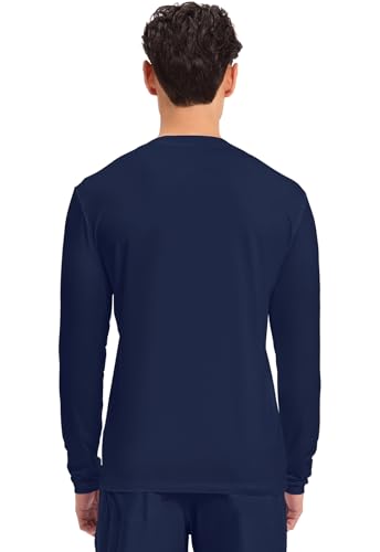 Cherokee Basics Long Sleeve Underscrub for Men Crew Neck Compression Shirt - color: Navy, size: 3X-Large Big