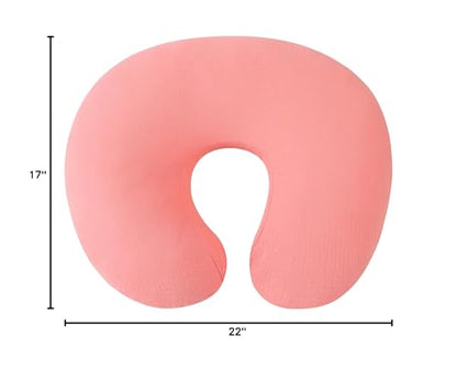 Onacosht Muslin Nursing Pillow Cover, 100% Cotton, Soft & Breathable, Pink - color: Pink
