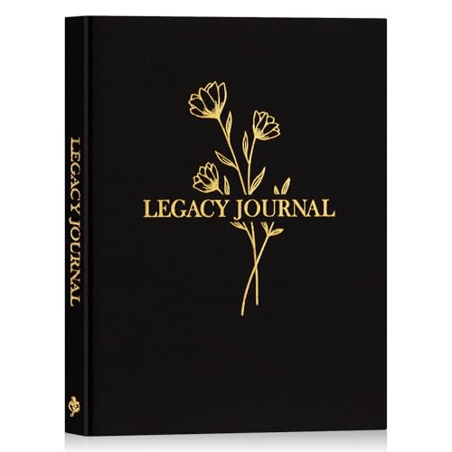 Lanpn Grandparents Legacy Journal Book with Prompts, Tell Me Your Life Story Memory Book to Fill Out, Mom Story Family Memory Book Keepsake Generational Journal, Grandpa Grandma Parents Gift, Black - color: Black
