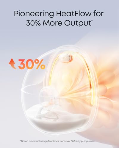 eufy Heated Wearable Breast Pump S1, HeatFlow, Hands-Free