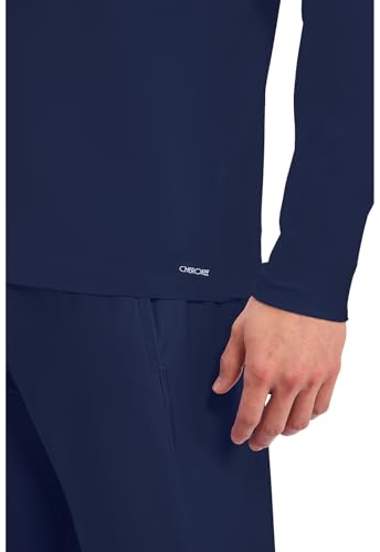 Cherokee Basics Long Sleeve Underscrub for Men Crew Neck Compression Shirt - color: Navy, size: Small