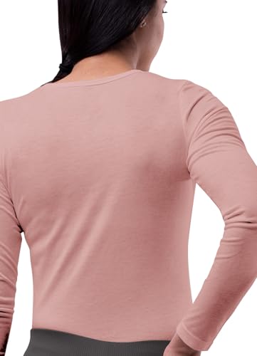 Sivvan 3-Pack Women's Long-Sleeve Comfort Underscrub Tee, Scrubs Undershirts - color: Blush, size: 3X-Large