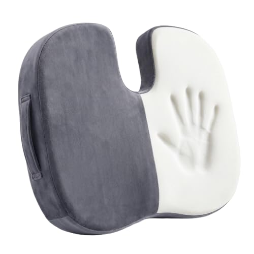 Office Chair Cushion, Memory Foam Seat Cushion for Tailbone Pain, Grey - color: Grey