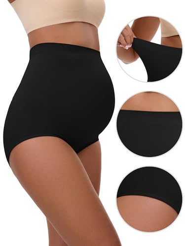Allegra K Women High Waist Maternity Seamless Butt Lifter Briefs Panties - color: Black, size: Medium