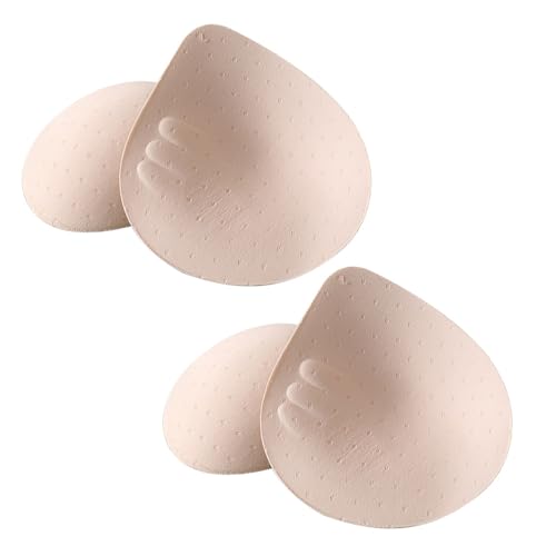 Women Bra Pad Inserts Padded for Cup Beige Black sports pads boob breast forms enhancers push up for swimsuits swiming - color: 2 Pairs(4pcs Beige), size: Medium
