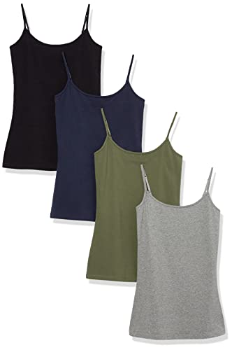 Amazon Essentials Women's Slim-Fit Camisole for Layering and Everyday Wear, Pack of 4 - color: 4-pack Dark Multi, size: Small