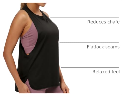icyzone Women's Racerback High Neck Workout Athletic Yoga Muscle Tank Tops - color: Black, size: Medium