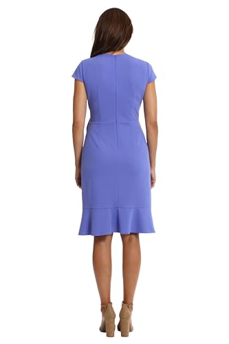 London Times Women's Dresses Feminine Ageless Surplice V-Neck Faux Wrap Ruffle Dress Office Event Shower Guest of - color: Rosette - Very Peri, size: 24 Plus