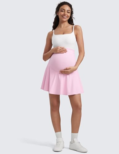 CRZ YOGA Maternity Flowy Tennis Skirts - color: Pink Peony, size: Medium